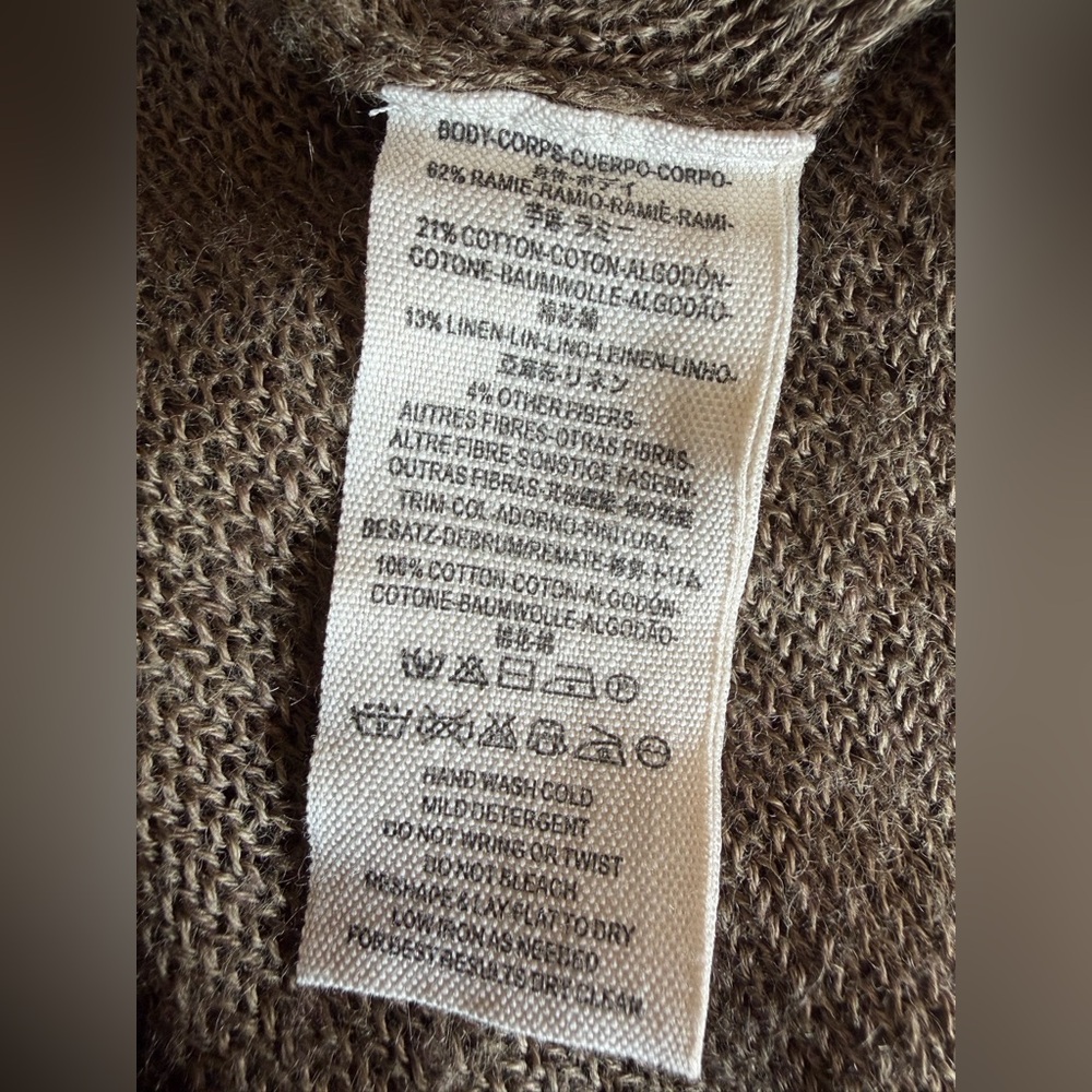 Free People Open Knit Green Brown Duster Cardigan Sweater Women’s Extra Small XS - Picture 9 of 14